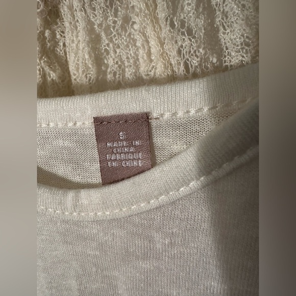 ANTHROPOLOGIE Knitted & Knotted SM 2 PIECE Cille Pullover Beaded Silver Lace Top - Picture 8 of 16